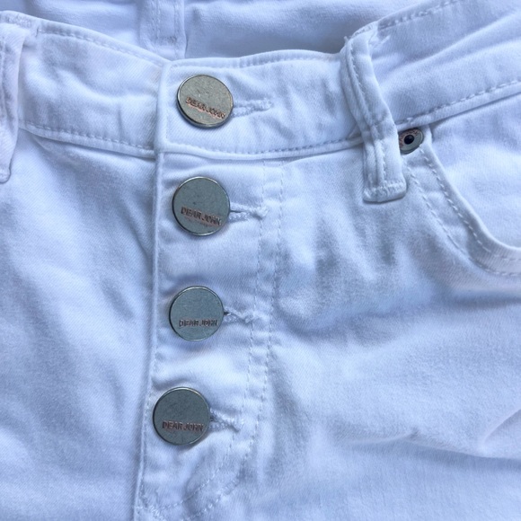Dear John White Mid Rise Jeans Slim Straight Button Up Optic White Size 26 - Picture 7 of 11